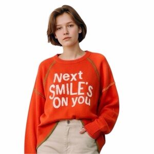 Kerri Rosenthal "Next SMILE'S ON YOU" Sweater (NWT) Size Large